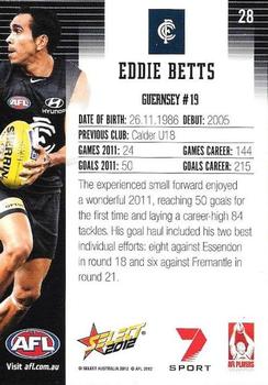 2012 Select AFL Champions #28 Eddie Betts Back